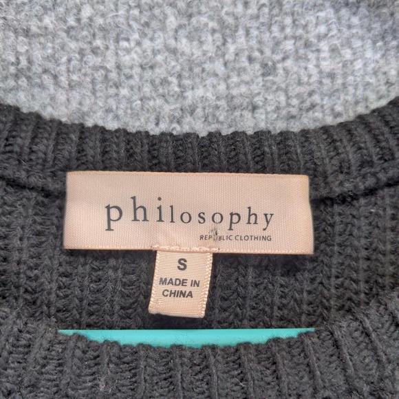 Philosophy Republic Clothing Womens Wool Blend Sweater Black Small Cold Shoulder - Picture 8 of 12